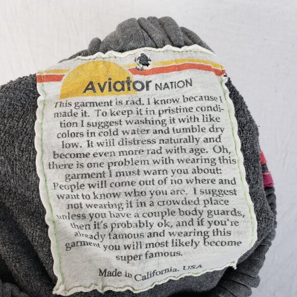 Aviator Nation 5 Stripe Sweatpants in Heather Gray Distressed size S - Picture 5 of 16